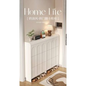 奶油風超薄翻斗鞋櫃