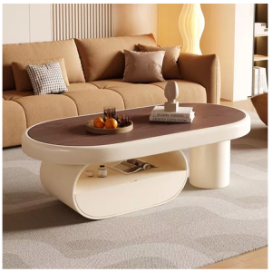 茶几茶幾客廳桌子 輕奢高級感茶几 現代極簡中古風客廳家用小戶型橢圓形茶桌