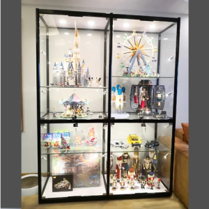手辦櫃高達模型 傢用模型 樂高展櫃 高達透明展示櫃玻璃 樂高展示櫃 GK強化玻璃轉角櫃