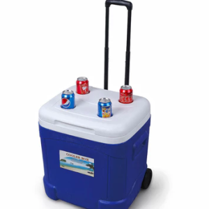 55升大容量魚桶多功能塑料PU冰桶戶外露營拉桿帶輪子釣箱