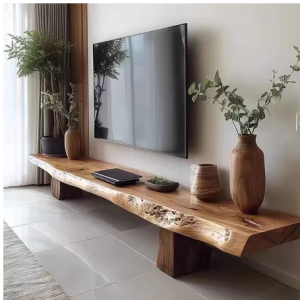 客廳電視櫃 小戶型電視櫃 侘寂小戶型客廳家用極簡榆木電視櫃 現代簡約輕奢地櫃儲物櫃收納櫃