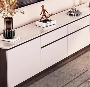 巖板實木電視櫃落地高款簡約現代客廳家用